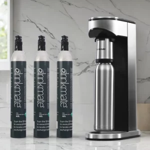 صانعة المشروبات الغازية المنزلية LUX ستانلس ستيل الفاخرة من اكوالاين Drink Mate