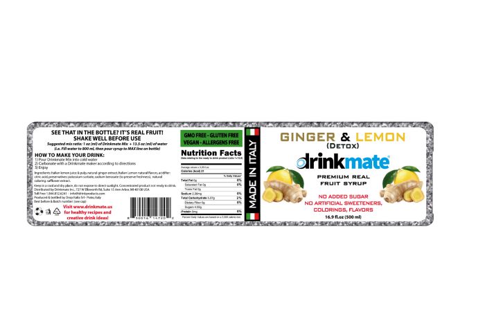 Ginger & Lemon عصير الزنجبيل والليمون الإيطالي الفاخر اكولاين – Drinkmate - الصورة 2