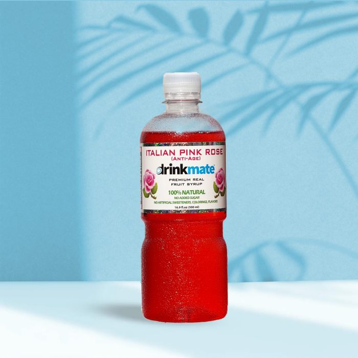 1746542397_Pink_rose_Italian_Syrup_Drinkmate_soda_maker.jpg شراب بينك روز الإيطالي الفاخر - الصورة 1